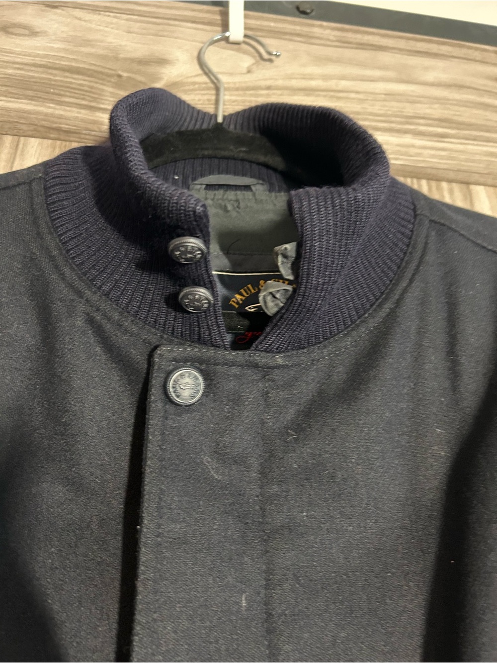 Vintage Paul & Shark Yachting Wool Bomber Jacket Navy Blue Men's XL - Picture 4 of 10